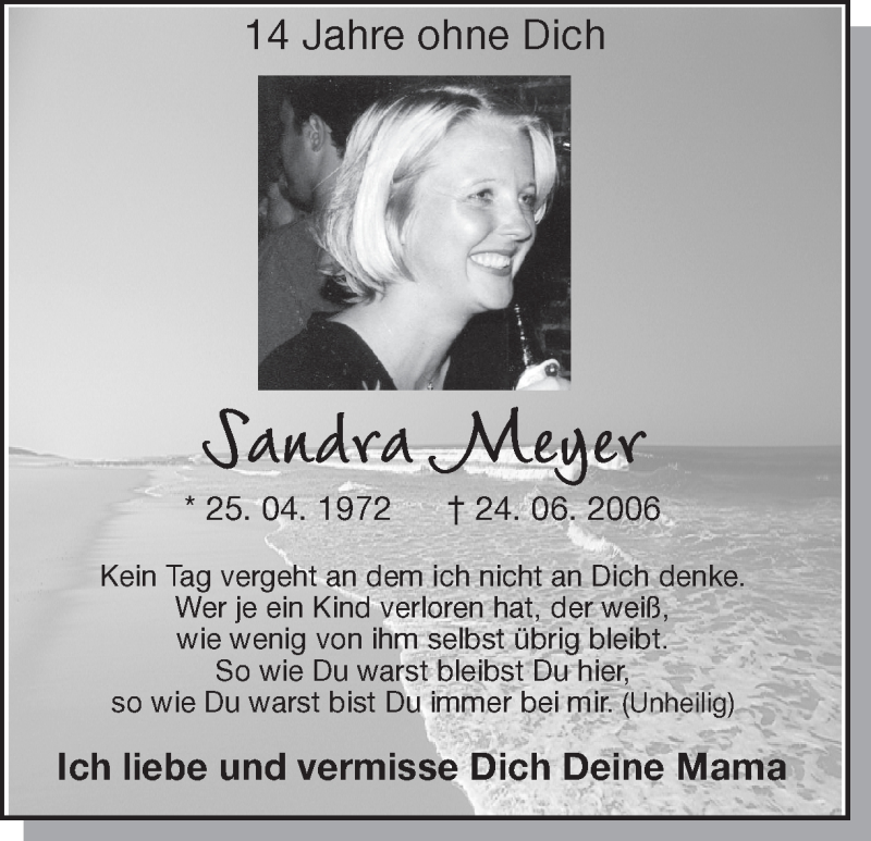  Traueranzeige für Sandra Meyer vom 24.06.2020 aus Ruhr Nachrichten