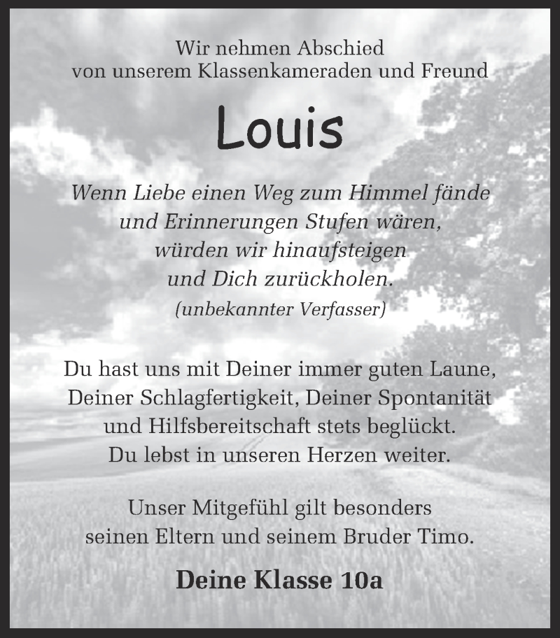  Traueranzeige für Louis Kleinemühl vom 08.05.2013 aus Münstersche Zeitung und Münsterland Zeitung