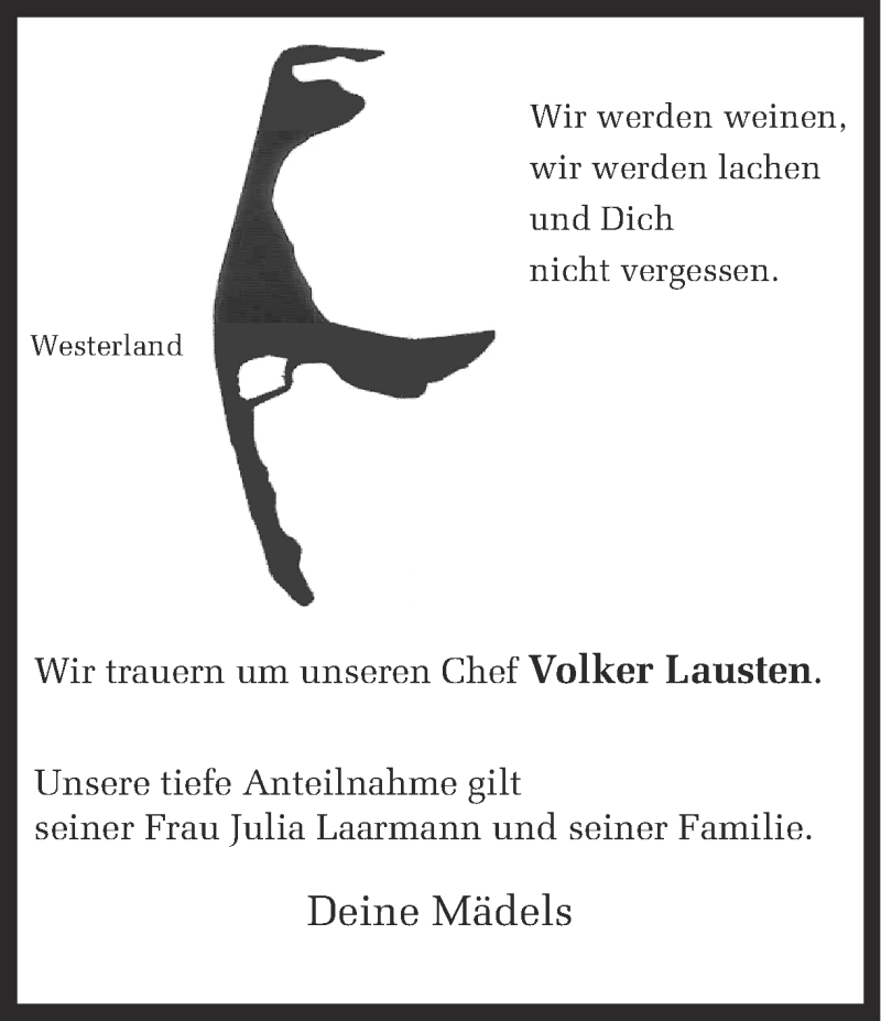  Traueranzeige für Volker Lausten vom 27.12.2014 aus Ruhr Nachrichten
