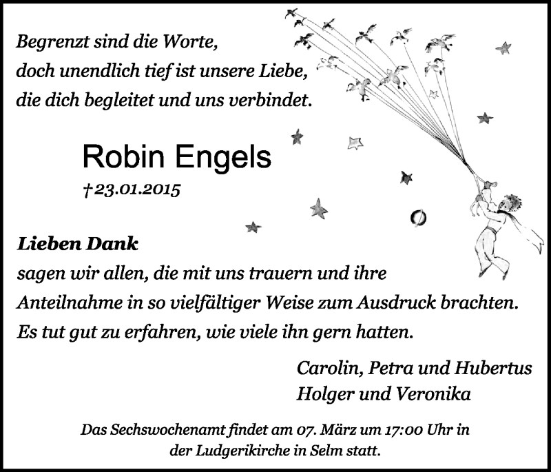  Traueranzeige für Robin Engels vom 28.02.2015 aus Ruhr Nachrichten