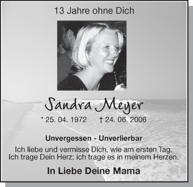  Traueranzeige für Sandra Meyer vom 24.06.2019 aus Ruhr Nachrichten