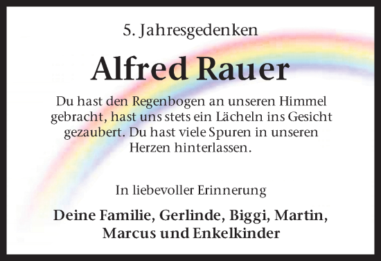 Traueranzeige von Alfred Rauer von Ruhr Nachrichten