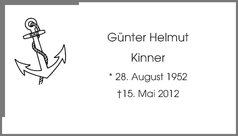  Traueranzeige für Günter Helmut Kinner vom 15.05.2013 aus Ruhr Nachrichten