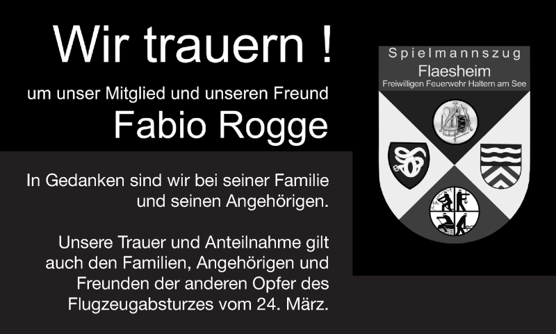  Traueranzeige für Fabio Rogge vom 28.03.2015 aus 