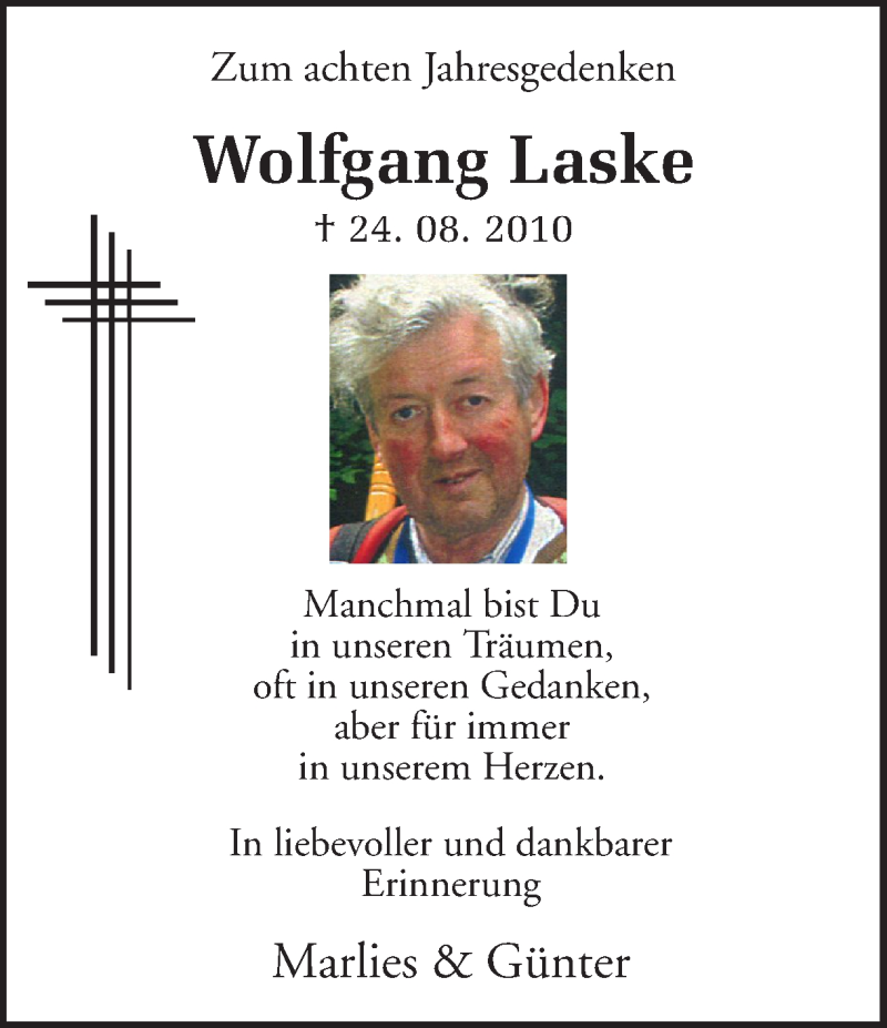  Traueranzeige für Wolfgang Laske vom 22.09.2018 aus Ruhr Nachrichten